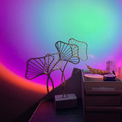 Sunset Projection Lamp LED Night Light, 360 Degree Rotation Rainbow Projector Light Floor Lamp, USB Romantic Visual Modern Stand for Bedroom Living Room Decor(Rainbow)