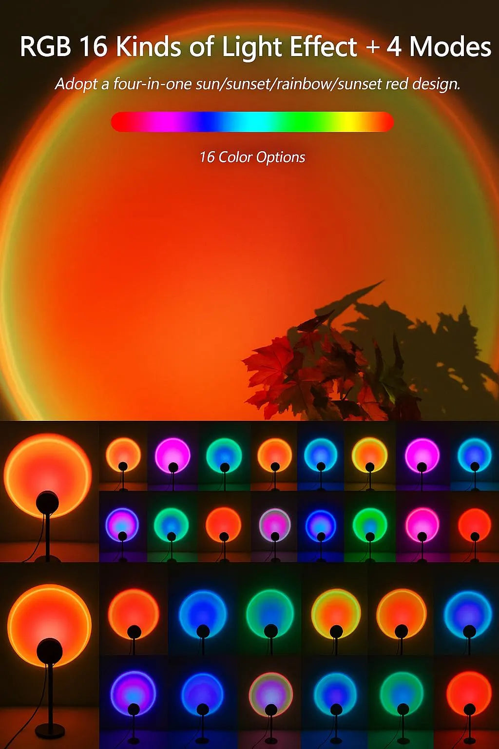 Sunset Projection Lamp — Golden Hour Glow